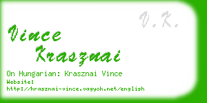 vince krasznai business card